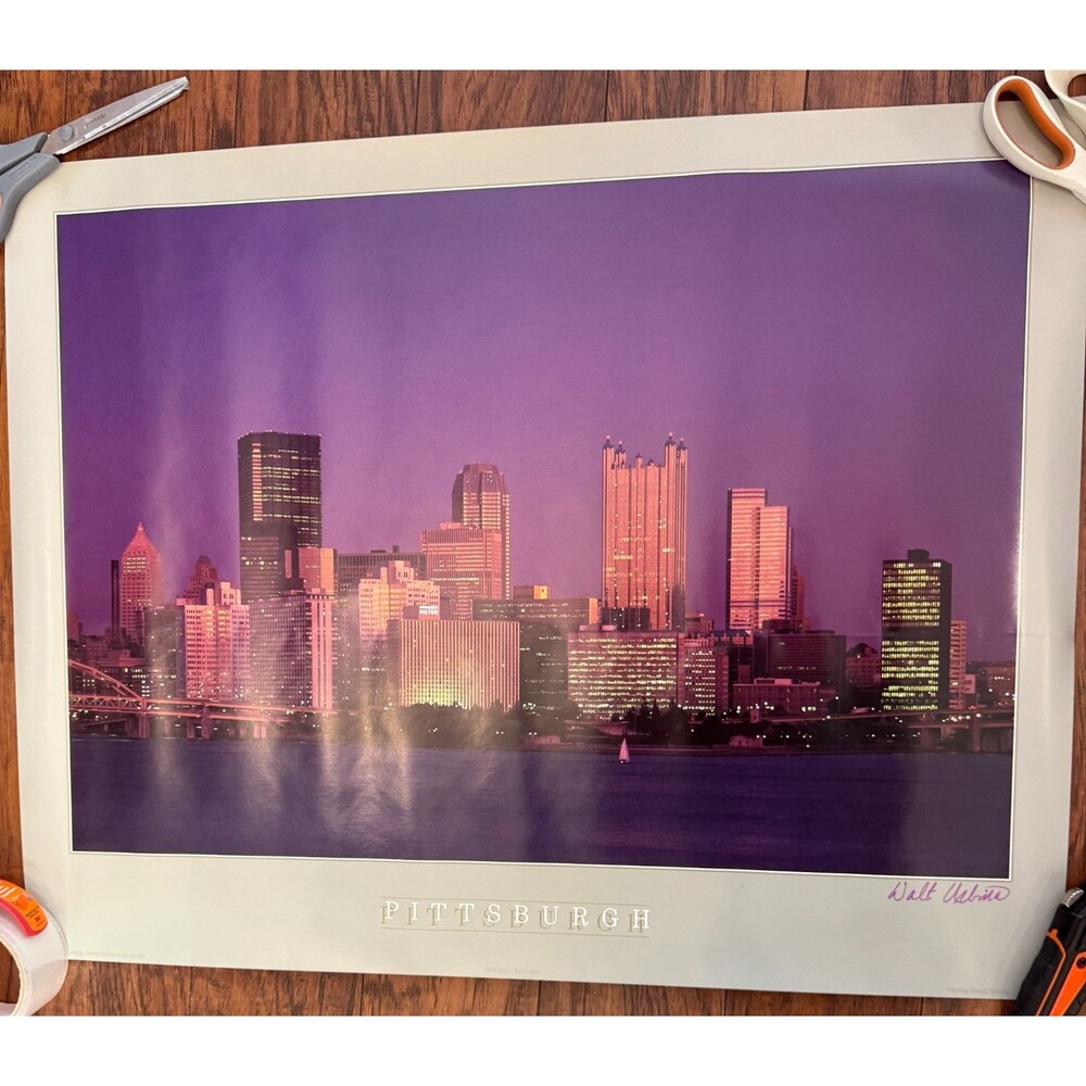 1984 Voted Most Livable City Poster Pittsburgh, PA Walt Urbina Signed 22.13x 28"